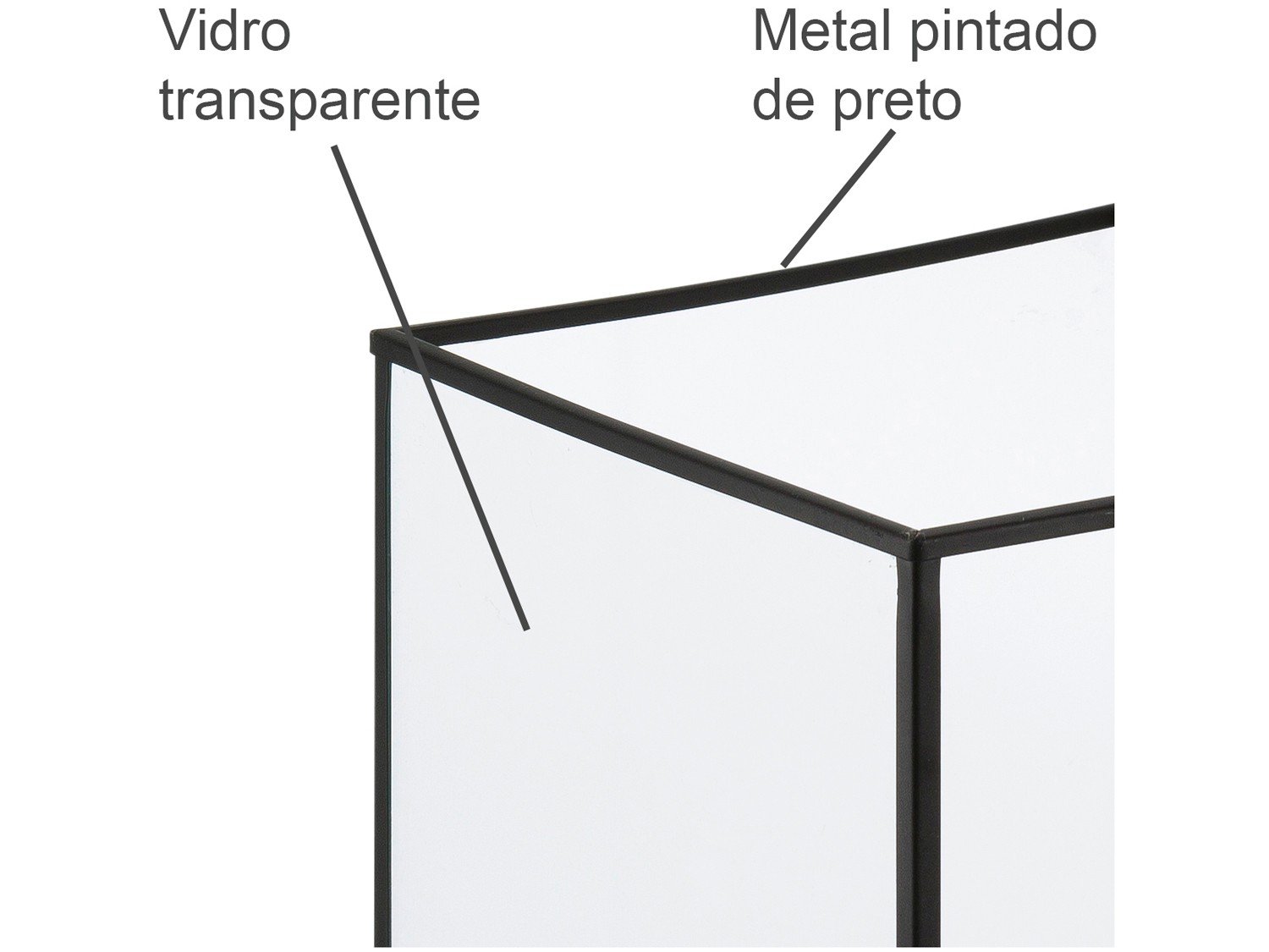 Lanterna Decorativa Vidro 19x28cm Inova - Metal Cubic - 2