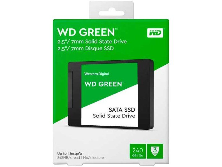 SSD 240GB Western Digital SATA 2,5° - Leitura 540MB/s e Gravação 430MB/s Green - 1