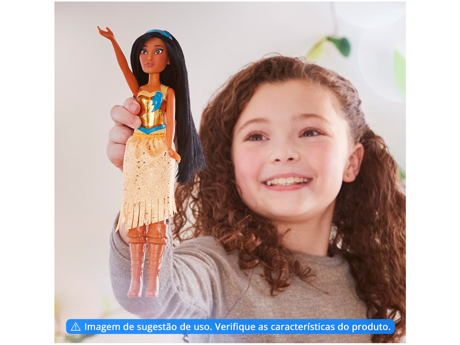 Boneca Disney Princess Brilho Real - Princesa Pocachontas Hasbro - 4