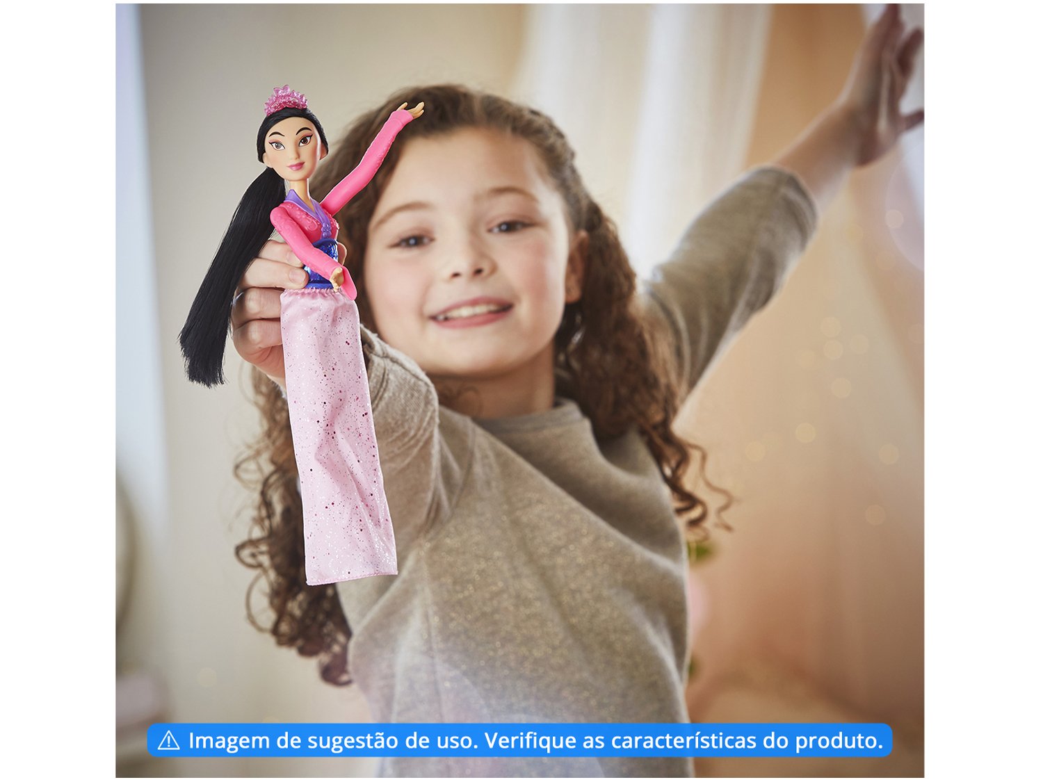 Boneca Disney Princess Brilho Real - Princesa Mulan Hasbro - 4