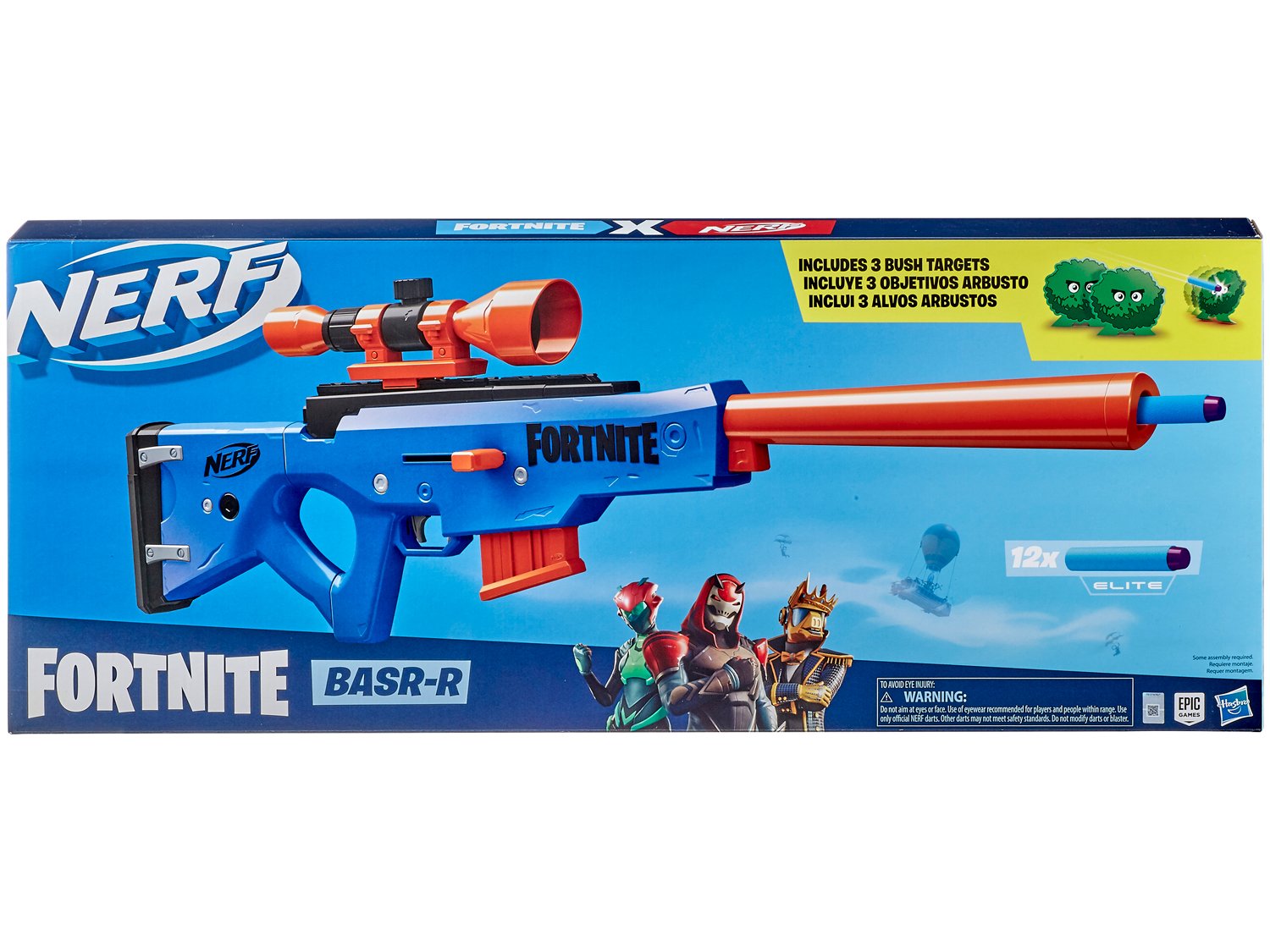 Nerf Fortnite BASR-L Blaster, Includes 12 Official Nerf Darts, For Ages ...