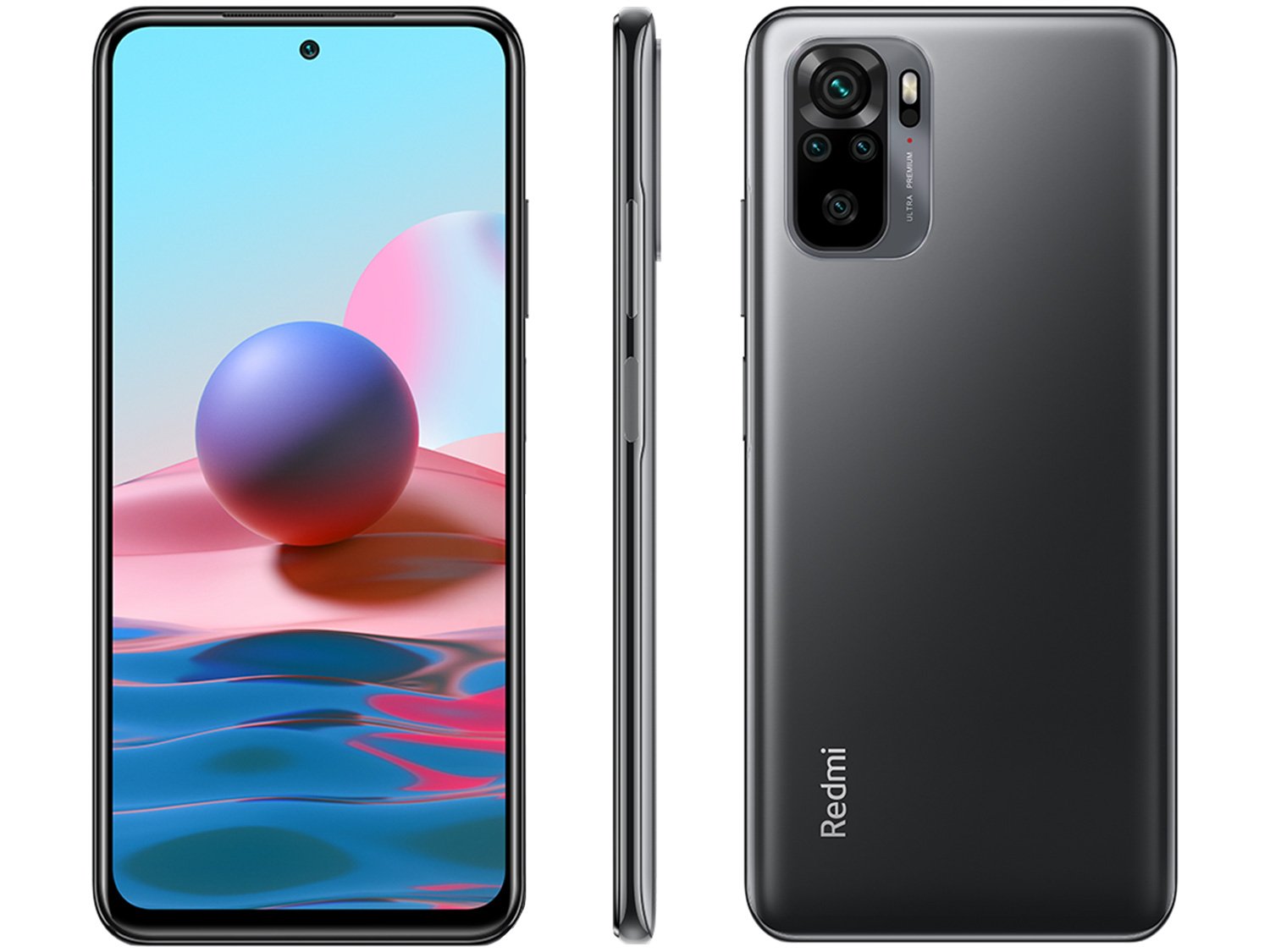 Smartphone Xiaomi Redmi Note 10 Cinza 64GB, 4GB RAM, Tela de 6.43”, Câmera Traseira Quádrupla, Android 11 e Processador Octa Core