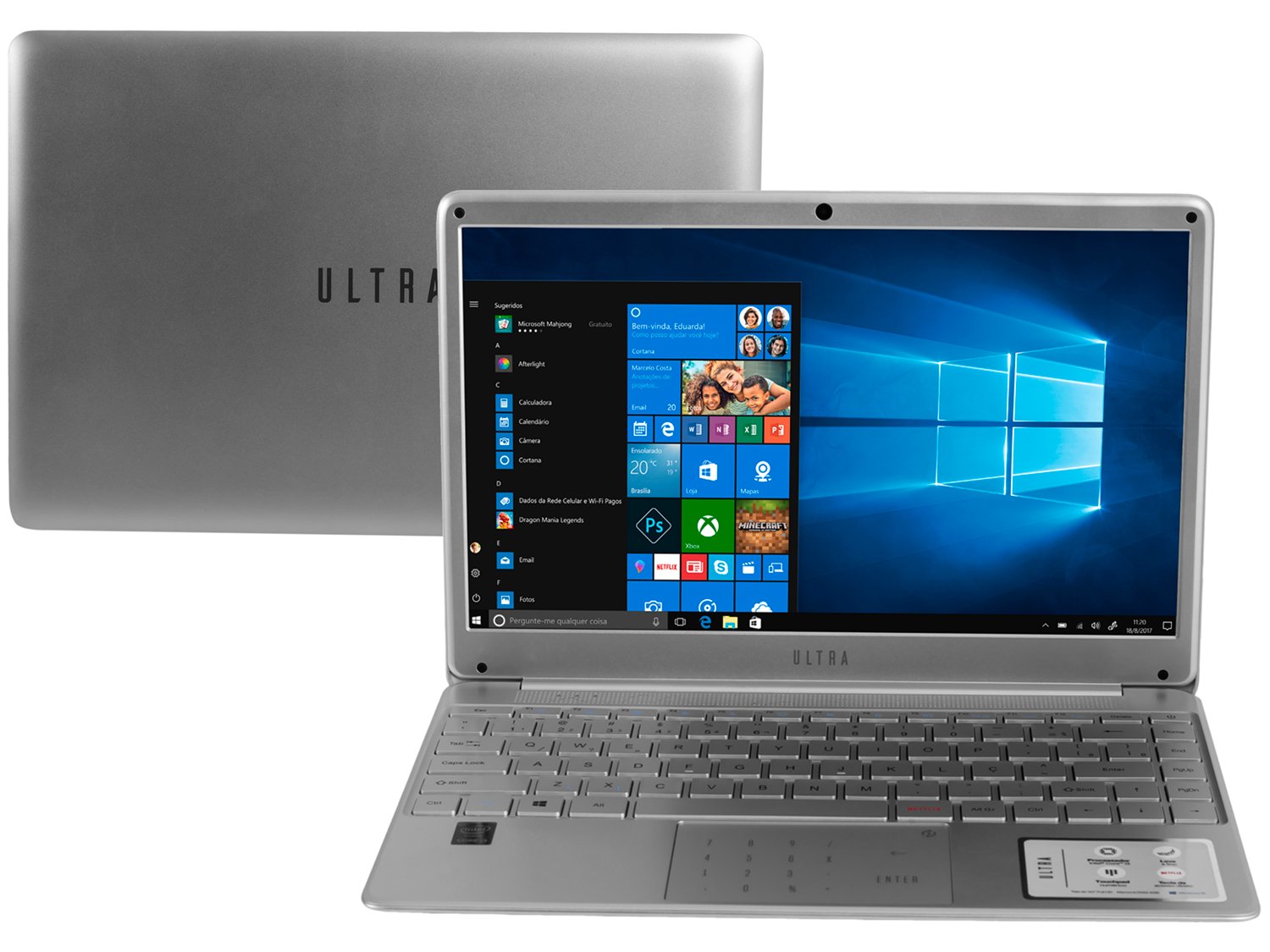 Notebook Ultra UB420 Intel Core i3 4GB - 120GB SSD 14,1&quot; Full HD Windows 10 - Bivolt