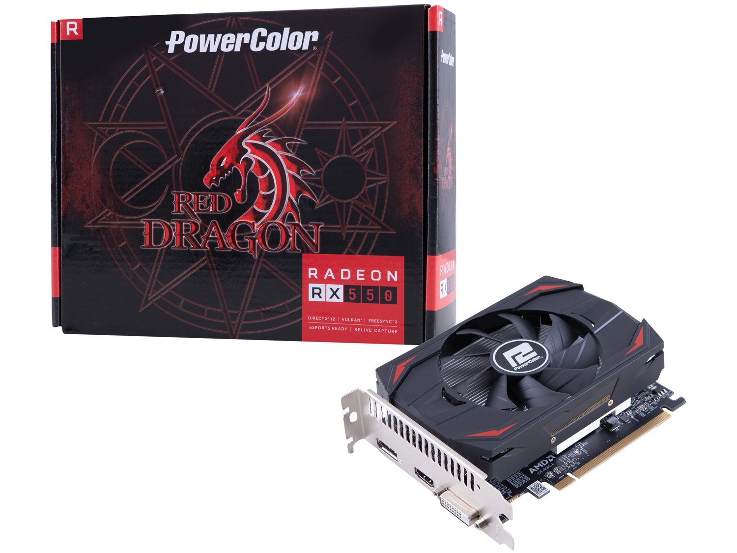 Placa de Vídeo Power Color Radeon RX 550 - 2GB GDDR5 128 bits Red Dragon - 0