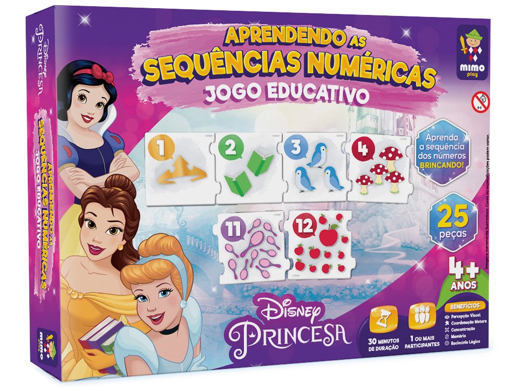 Jogo Aprendendo as Sequências Numéricas - Princesas Disney Mimo Toys -  Shopping TudoAzul