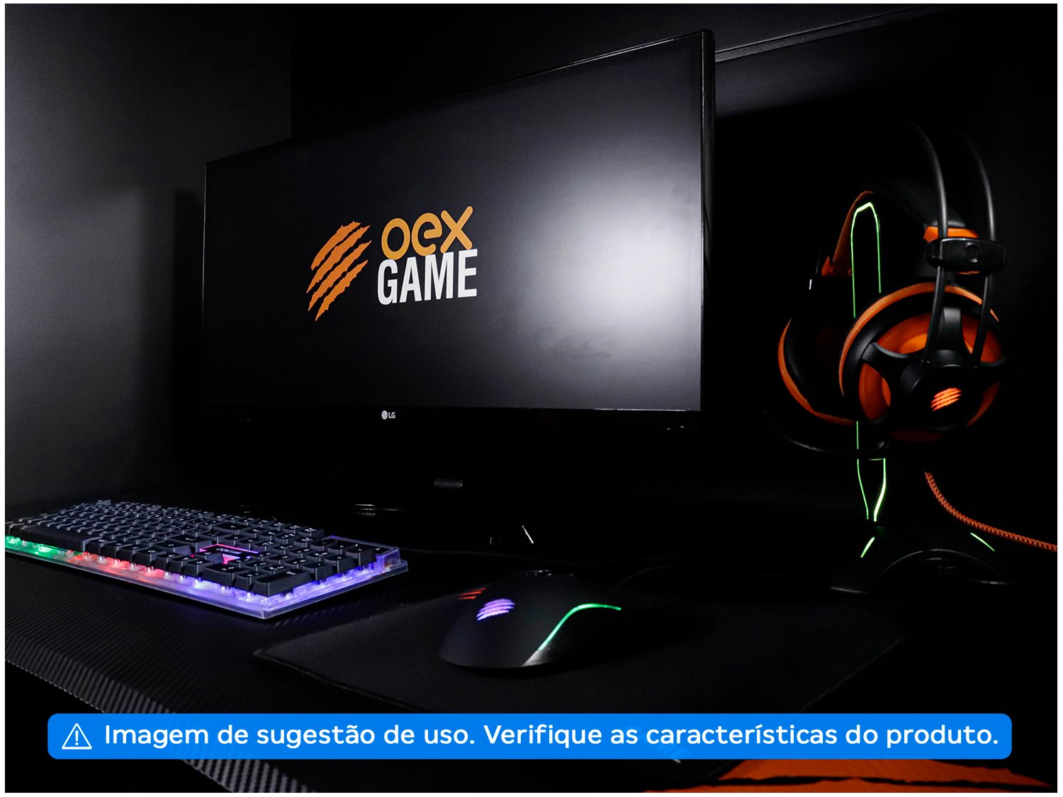 Kit Gamer Teclado Mouse Headset Mouse Pad - OEX Game Combo Argos - 2