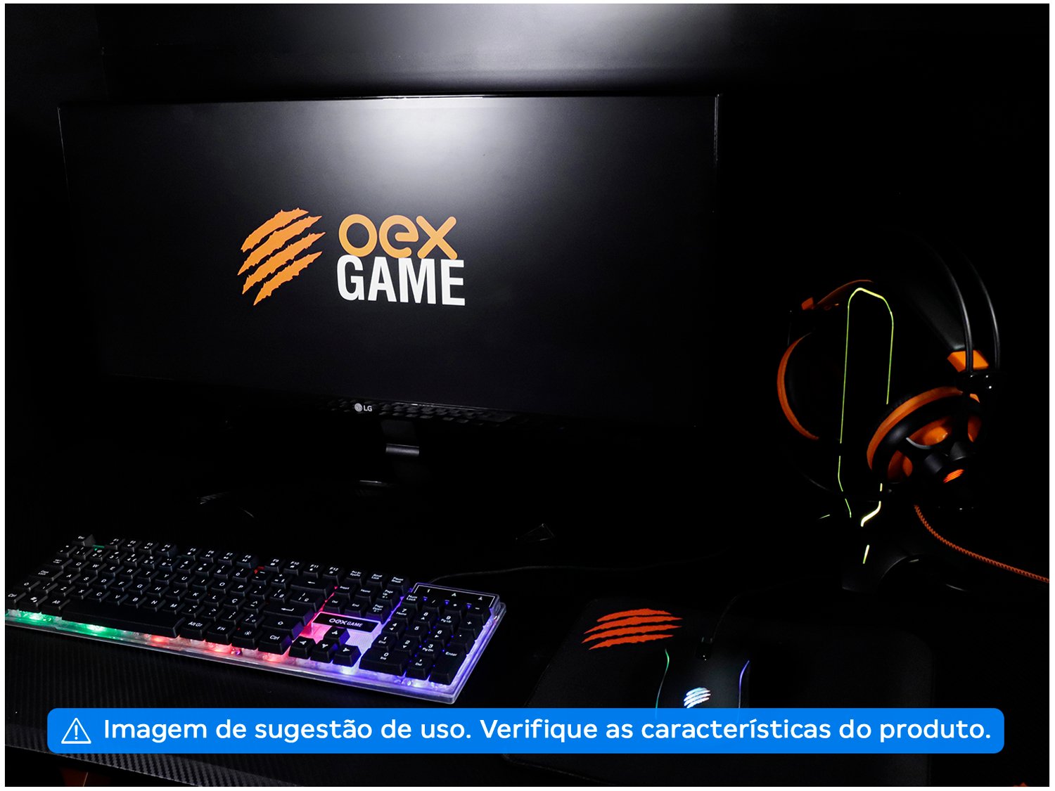 Kit Gamer Teclado Mouse Headset Mouse Pad - OEX Game Combo Argos - 3