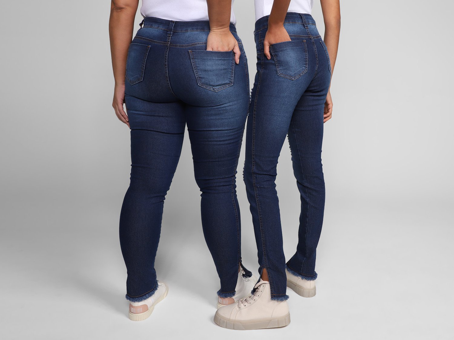 Calça Jeans Skinny Vista Magalu Barra Desfiada - Puídos - 1
