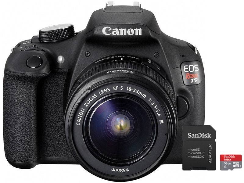 Câmera Digital Canon Eos Preto 18.0mp - Rebel T5 | 18-55mm