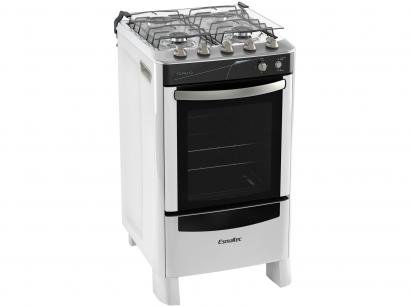 Fogão 4 Bocas Esmaltec Branco - Acendimento Automático Topázio