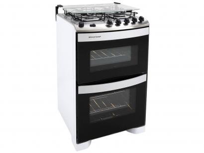 Fogão 4 Bocas Brastemp Branco - Forno Duplo Clean BFD4 NAB