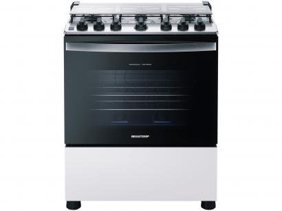 Fogão 6 Bocas Brastemp Branco - Acendimento Automático BFS6 NCBUNA