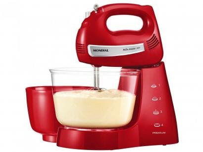 Batedeira Mondial Vermelha 400W Premium - Bella Massa B-29 04 Velocidades