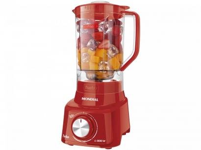Liquidificador Mondial Turbo L-900 FR Copo 2,7L - Vermelho Com Filtro 05 Velocidades 900W