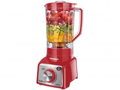 Liquidificador Mondial L-1000 RI Copo 3L - Vermelho e Inox Com Filtro 12 Velocidades 1000W