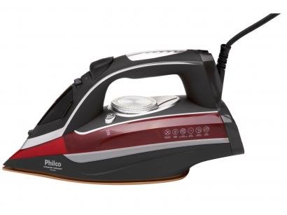 Ferro de Passar Roupa a Vapor Philco - Titanium Ceramic Cinza e Vermelho