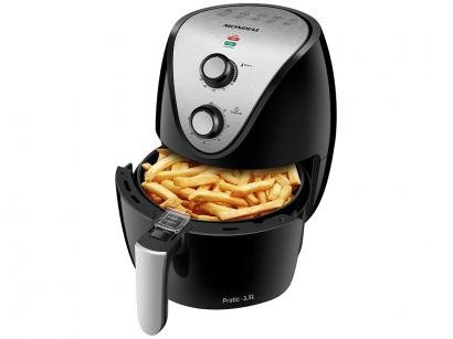 Fritadeira Elétrica sem Óleo/Air Fryer Mondial - Family-IV AF-30I Preta 3,5L com Timer