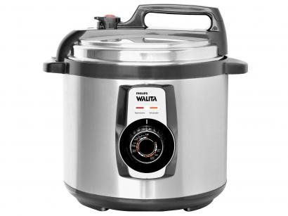 Panela de Pressão Elétrica Philips Walita Viva - RI3103 5L Timer Controle de Temperatura Prata