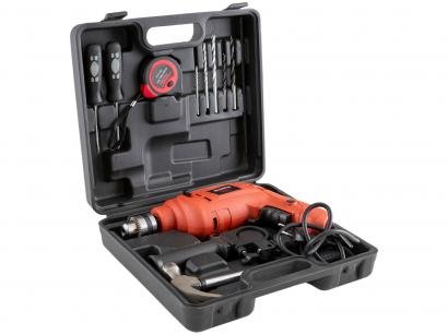 Furadeira de Impacto Mondial 650W 2 Velocidades - 3/8" com Maleta 11 Peças NFFI-07M
