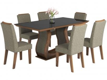 Conjunto de Mesa 6 Cadeiras Estofadas - Viero Móveis Valência