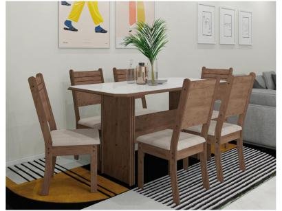 Mesa de Jantar 6 Cadeiras Retangular Indekes - Cristal