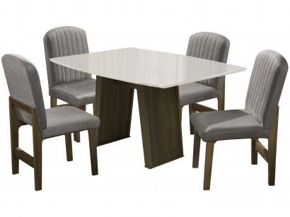 Mesa de Jantar 4 Cadeiras Retangular - Dobuê Movelaria Atenas