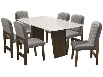 Mesa de Jantar 6 Cadeiras Retangular - Dobuê Movelaria Atenas