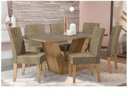 Mesa de Jantar 6 Cadeiras Retangular Kappesberg - Veneza