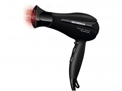 Secador de Cabelo Mondial Power Shine Black Preto - com Íons 1900W 2 Velocidades
