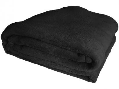 Manta Casal Jolitex Microfibra Unicolor Flannel - Preto