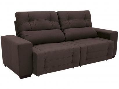 Sofá Retrátil Reclinável 4 Lugares Suede - Mozart Linoforte