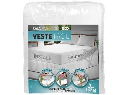 Saia para Cama Box Solteiro 90x190cm Branca - Lynel 77157