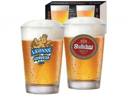 Jogo de Copos de Vidro para Cerveja 300ml - 2 Peças Ruvolo Caldereta