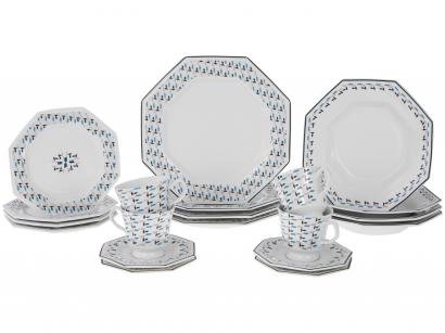 Aparelho de Jantar 20 Peças Porcelana Schmidt - Octogonal Mantiqueira