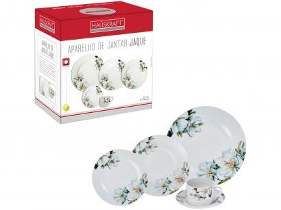 Aparelho de Jantar Chá 20 Peças Hauskraft - Porcelana Branco Jaque