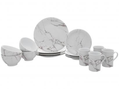 Aparelho de Jantar 16 Peças Schmidt Porcelana - Redondo Mármore