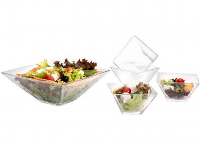 Saladeira de Vidro Quadrada Ruvolo Milão - Klassikglass 5 Peças