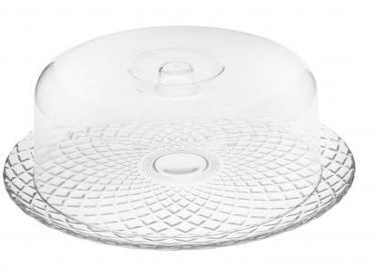 Boleira de Vidro Redonda com Tampa Acrílica - Ruvolo New Gourmet Bali 32,5cm