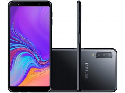 Smartphone Samsung Galaxy A7 128GB Preto 4G - 4GB RAM Tela 6" Câm. Tripla + Selfie 24MP