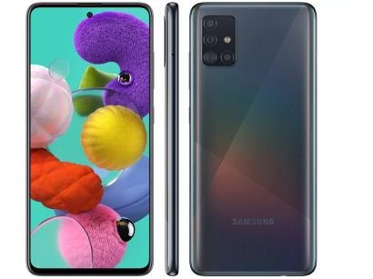 Smartphone Samsung Galaxy A51 128GB Preto 4G - 4GB RAM 6,5" Câm. Quádrupla + Câm. Selfie 32MP