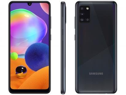 Smartphone Samsung Galaxy A31 128GB Preto 4G - Octa-Core 4GB RAM Tela 6,4" Câm.Quádrupla + Selfie