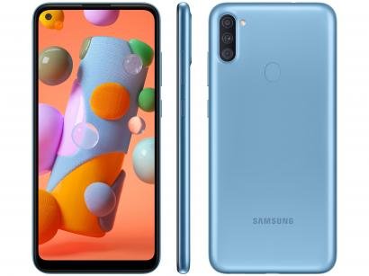Smartphone Samsung Galaxy A11 64GB Azul 4G - Octa-Core 3GB RAM 6,4" Câm. Tripla + Selfie 8MP