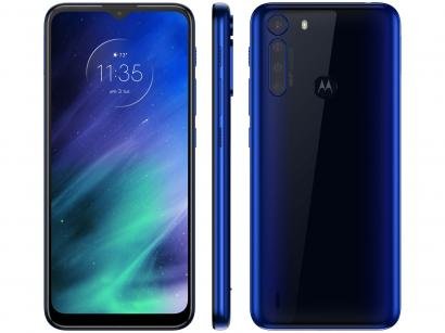 Smartphone Motorola One Fusion 64GB Azul Safira - 4G 4GB RAM Tela 6,5" Câm. Quádrupla + Selfie 8MP