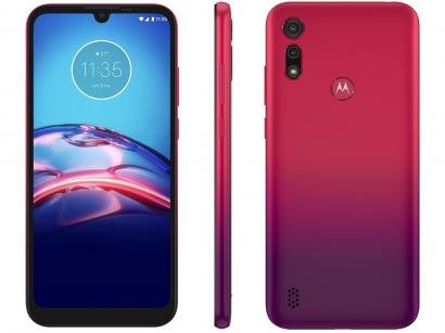 Smartphone Motorola Moto E6S 64GB Vermelho Magenta - 4G Octa-Core 4GB RAM 6,1" Câm. Dupla + Selfie 5MP