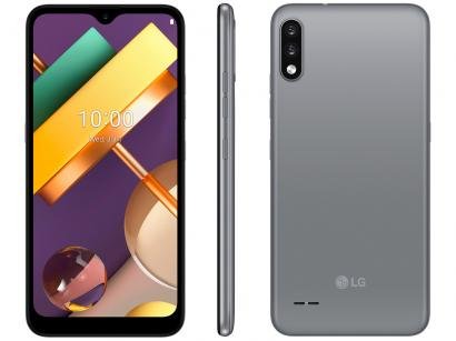 Smartphone LG K22+ 64GB Titan 4G Quad-Core 3GB RAM - Tela 6,2" Câm. Dupla + Selfie 5MP Dual Chip