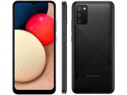Smartphone Samsung Galaxy A02s 32GB Preto 4G - Octa-Core 3GB RAM 6,5" Câm. Tripla + Selfie 5MP