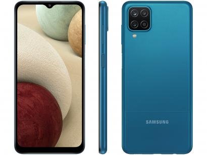 Smartphone Samsung Galaxy A12 64GB Azul 4G - Octa-Core 4GB RAM 6,5" Câm. Quádrupla + Selfie 8MP