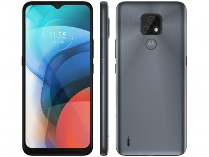 Smartphone Motorola Moto E7 32GB Cinza Metálico - 4G Octa-Core 2GB RAM 6,5" Câm. Dupla + Selfie 5MP