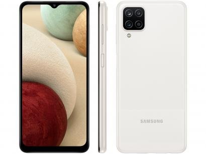 Smartphone Samsung Galaxy A12 64GB Branco 4G - Octa-Core 4GB RAM 6,5" Câm. Quádrupla + Selfie 8MP