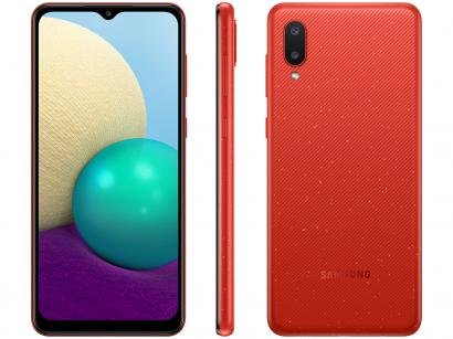 Smartphone Samsung Galaxy A02 32GB Vermelho 4G - Quad-Core 2GB RAM 6,5" Câm. Dupla + Selfie 5MP